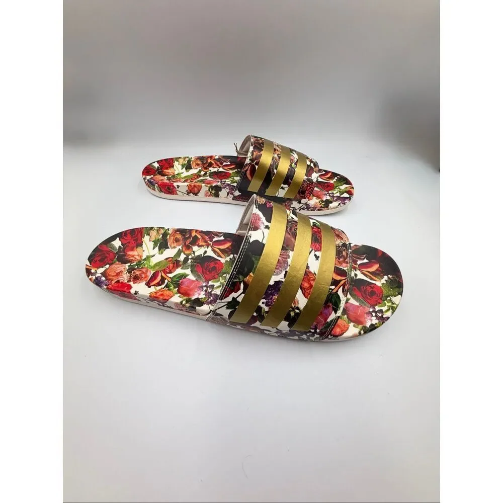 Adidas Adilette Floral Print Slides Sandals NWT Men’s Size 18 EU 54 Rare